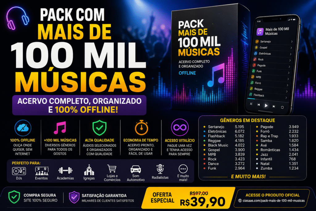 Pack Com 100 Mil Músicas